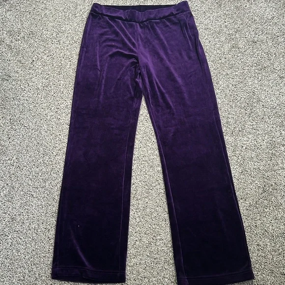 Lauren Ralph Lauren purple velvet 2 piece pants and jacket crest logo size m - Picture 7 of 11